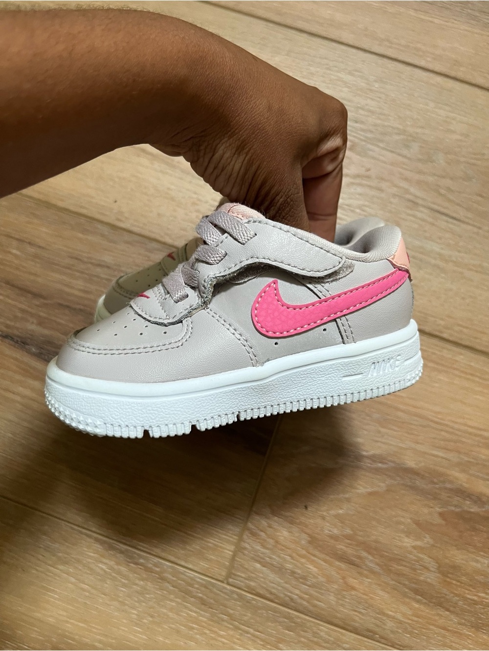 Nike air force 1 low mauve pink swoosh sneakers shoes 6C - Picture 3 of 7